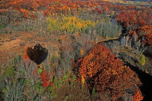Michigan aerial photo balloon shadow