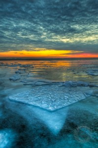 WI9177 St. Clair Icescape, Huron Pointe, Michigan Frozen Lake St. Clair